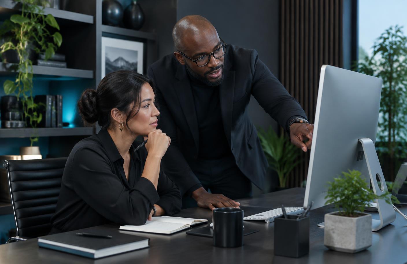 Business coach leading a personal AI training session